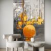Golden Sunset Abstract Art