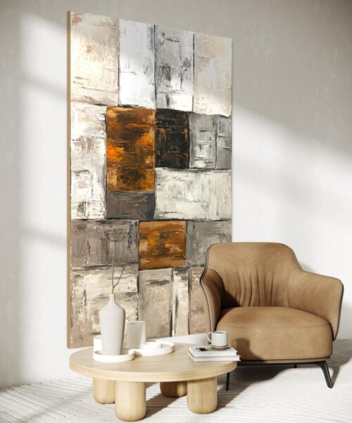 WhatsApp Image 2024 05 22 at 11.51.29 AM Textured Orange and Grey Abstract Art 95*150 cm