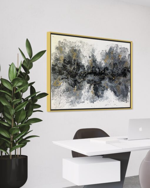 Elegant Black and Gold Pouring Abstract Art 85*115 Cm - Image 3