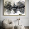 Elegant Black and Gold Pouring Abstract Art