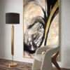 Black and Gold with Touch of Apricot Abstract Painting