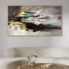 Emerald and Gold Abstract Landscape