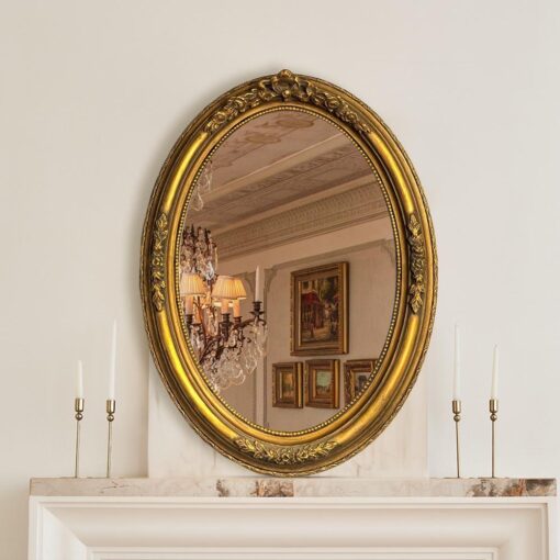 Golden oval classic mirror
