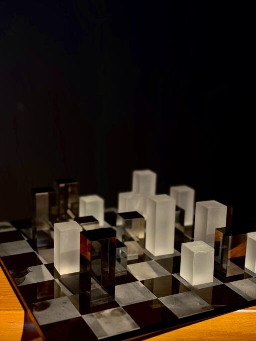 Elegant Frosted Glass Chess