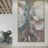 Earthbound Flow Harmony – Abstract Pouring Wall Art 135*80cm