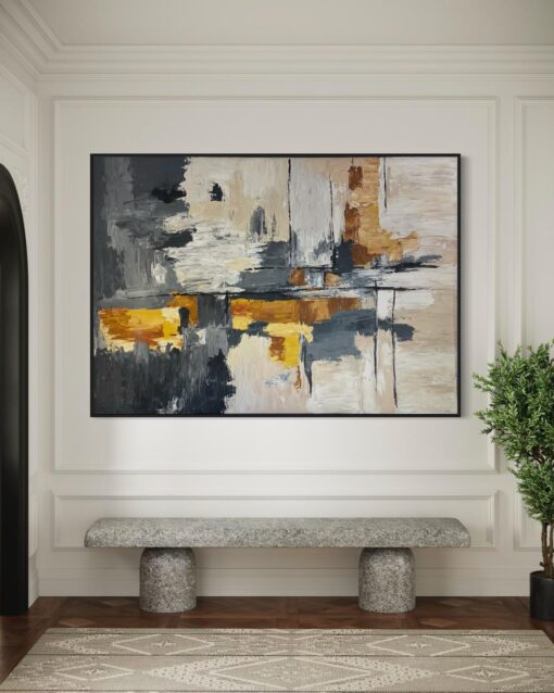 Urban Echo Harmony – Modern Abstract Textured Art 100*150cm - Image 4