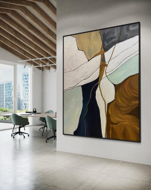 Timeless Earth Tones – Geometric Abstract Wall Art 110*150