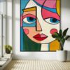 Vibrant Cubist Portrait Painting 100*130