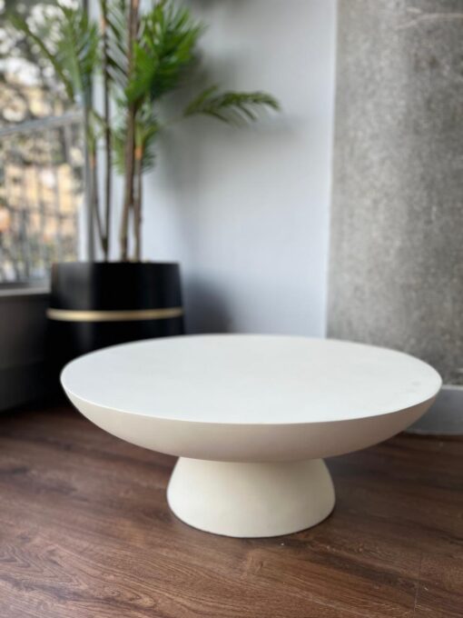 Eclipse Round Fiberglass Pedestal Coffee Table - Image 2
