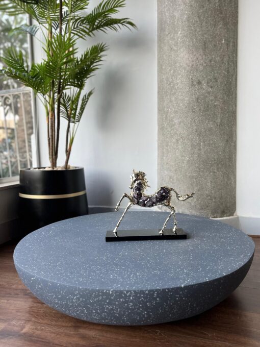 Lunar Stone Round Fiber Glass Coffee Table