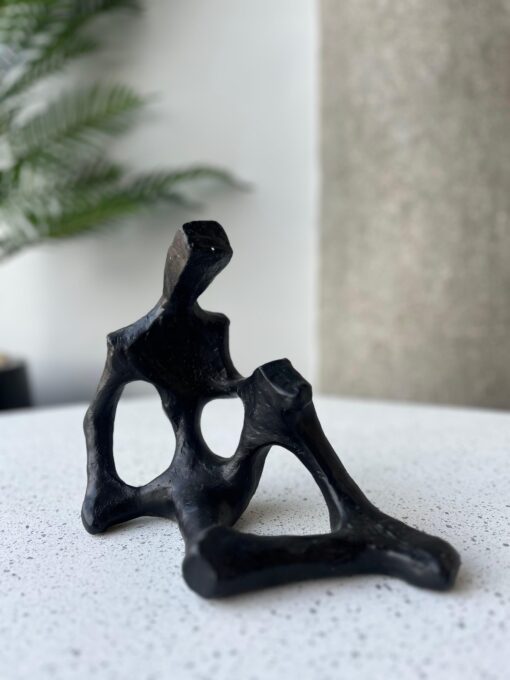 Abstract Black Human Form Sculpture