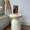 c9cb3818 03fc 4697 9a29 4d1f2694778a Ivory Sculptural Fiber Glass Side Table