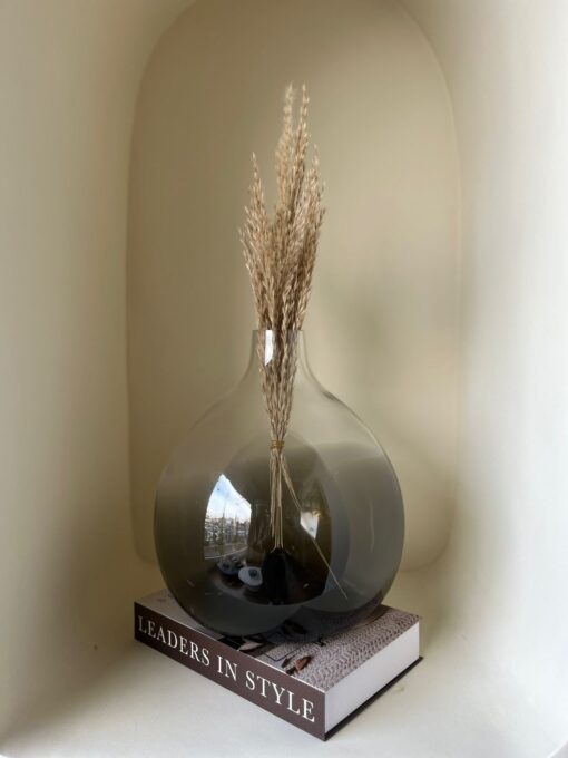 Smoky Elegance Glass Vase