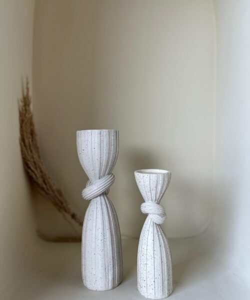 Speckled Knot Candle Holders - Set 2pcs