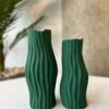 Verdant Waves Textured Vases