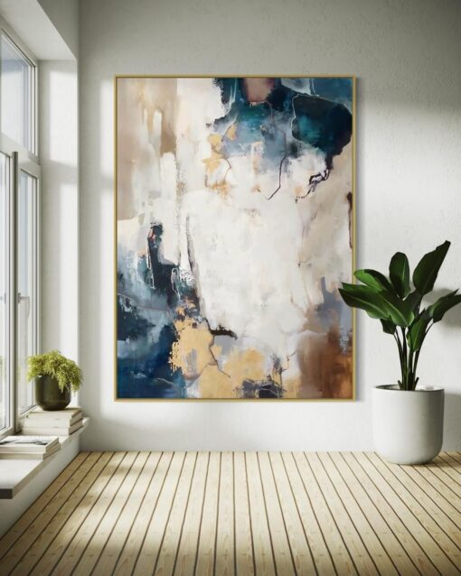 Coastal Mist: Abstract Horizon - Printed Canvas