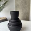 Noir Rounds: Matte Black Vase