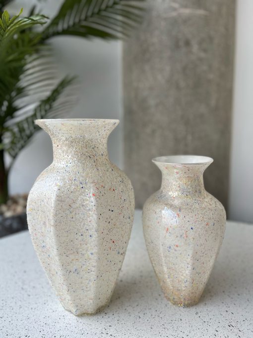 Speckled Frost Glass Vases Set(2P)