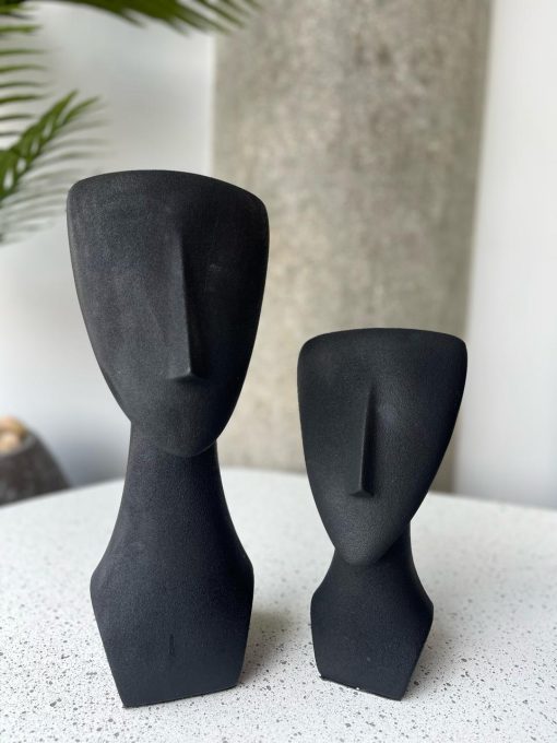 Noir Abstract Face Sculptures