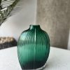 Emerald Ripple Glass Vase