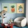 Botanical Breeze: Plant Glass Frames Trio