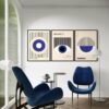 Bauhaus Vision: Blue Glass Frames Trio