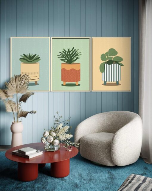 Botanical Breeze: Plant Glass Frames Trio