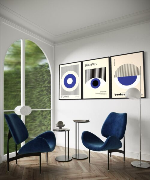 WhatsApp Image 2025 04 28 at 3.19.39 PM Bauhaus Vision: Blue Glass Frames Trio