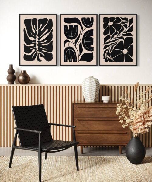 Shadow Flora: Botanical Glass Frames Trio