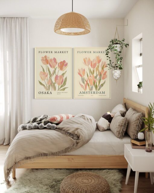 Tulip Market: Floral Glass Frames Duo