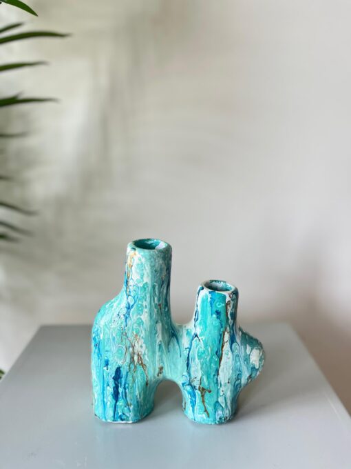 Aqua Flow Sculptural Vase