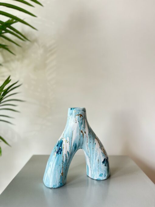 Aqua Drift Sculptural Vase