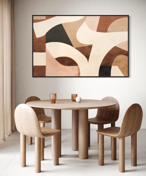 Clay Rhythm: Abstract Earth Tones - Printed Canvas