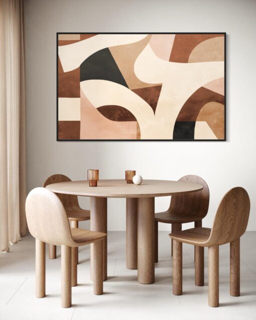 Clay Rhythm: Abstract Earth Tones - Printed Canvas
