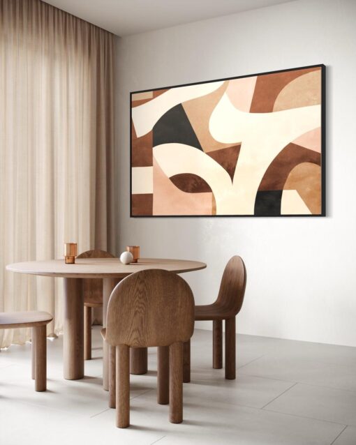 Clay Rhythm: Abstract Earth Tones - Printed Canvas - Image 2