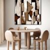 Earthform Composition: Neutral Geometric Art - Printed Canvas