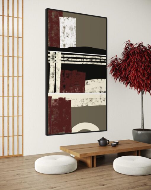 Zen Blocks: Modern Earth Tones - Printed Canvas - Image 2