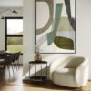 Verdant Flow: Organic Modern Shapes – Printed Canvas