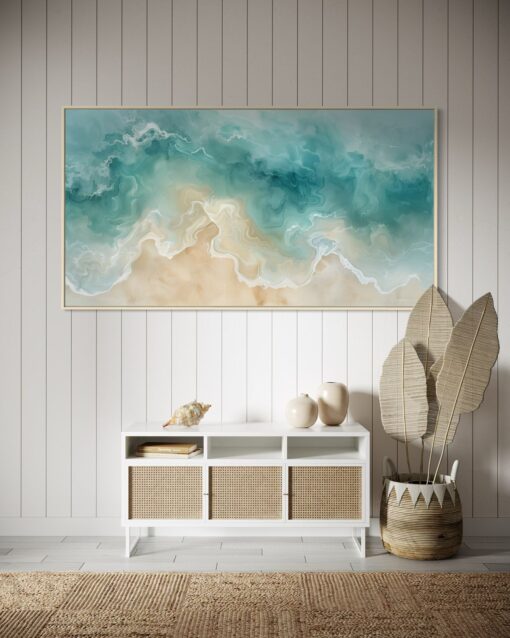 Lagoon Wave: Aerial Shoreline - Printed Canvas