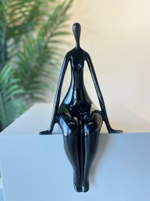 Noir Poise: Seated Abstract Figure