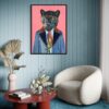 Panther Vogue: Luxe Glass Frame Art