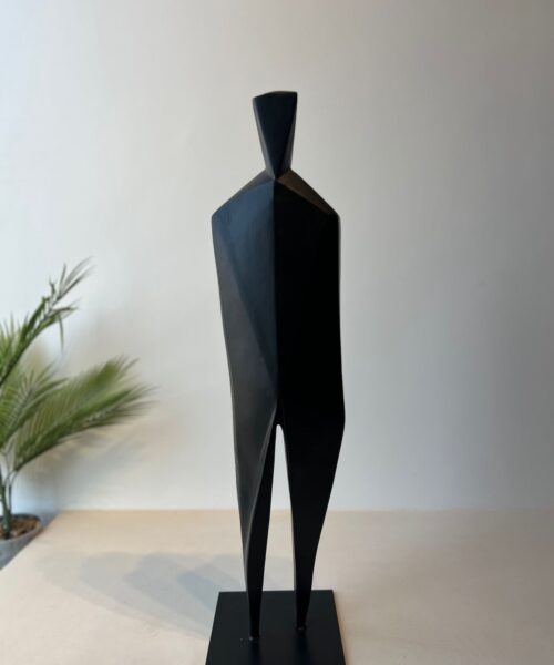 Obsidian Form: Geometric Male Sculpture