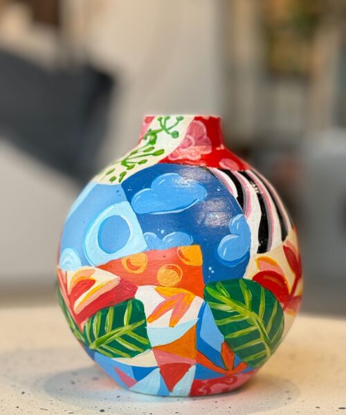 Alternative view of Tropic Whimsy: Hand-Painted Art Vessel