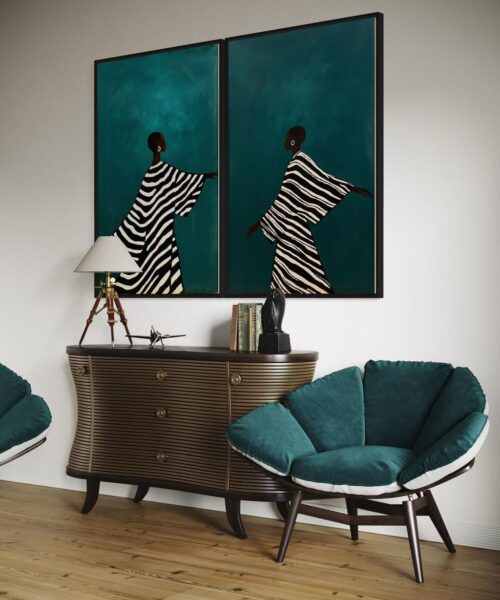 Alternative view of Zebra Flow Twin Fashion Silhouettes 90*60*2 cm