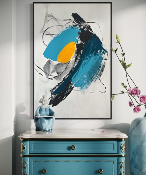 Azure Bloom Bold Stroke Artwork 150*100